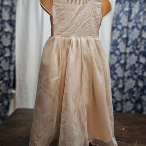 Little girls tan formal dress
